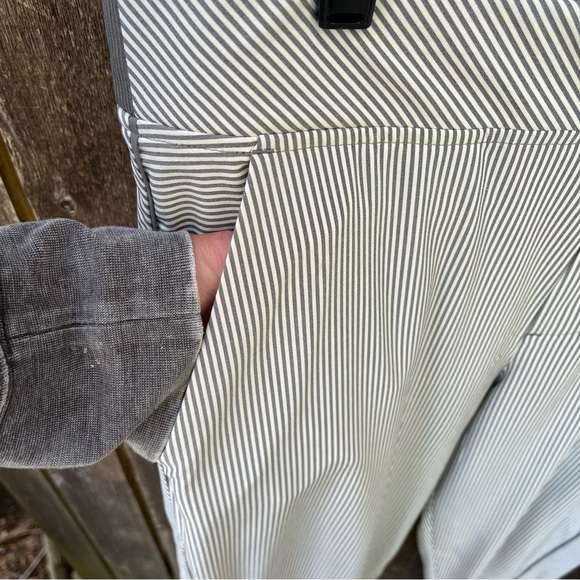 Athleta Wm’s Brooklyn Textured Ankle Pants in White & Gray Stripes NWOT Sz 16T - Picture 7 of 15